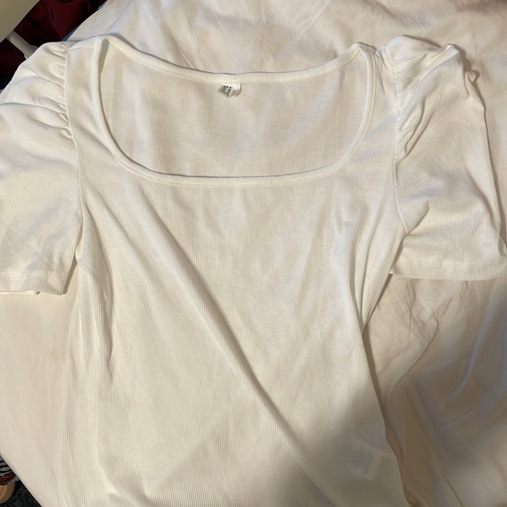 White Puff-Sleeved Top